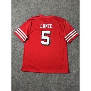 Boys Nike NFL San Francisco 49ers #5 Trey Lance Jersey Red, Size XL (18-20) Year